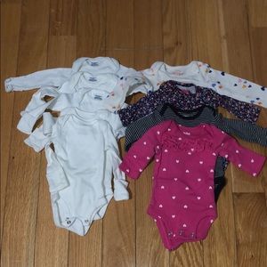 Assortment of 9 Newborn long sleeve shirts